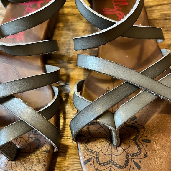 Women's Gray Strappy Sandals Blowfish Malibu Monti Ankle Strap Womens 7.5 - Picture 3 of 5